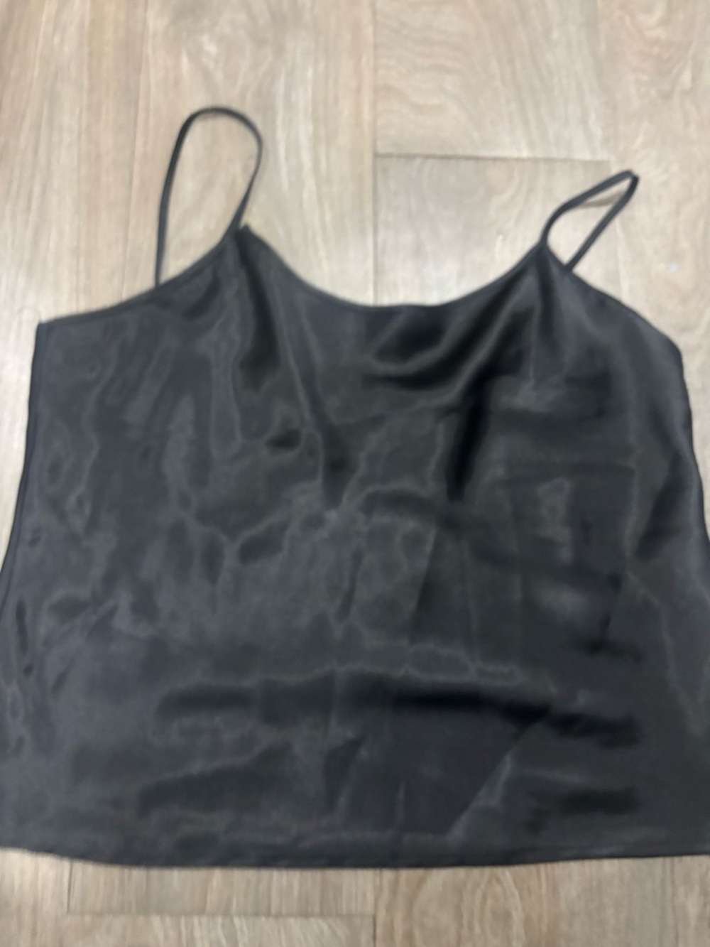 Covington Black Satin Spaghetti Strap Cami